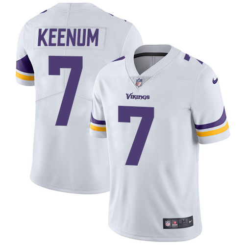 Nike Vikings #7 Case Keenum White Men's Stitched NFL Vapor Untouchable Limited Jersey - Click Image to Close